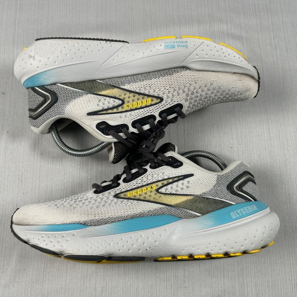 Brooks Glycerin 21 1104191D184 Mens White Blue Running Shoes Sneakers US 8.5